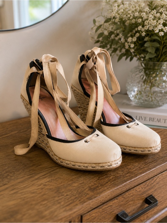 Alaia Shoes - Alaia Cream and Black Espadrille Heels Excellent Condition